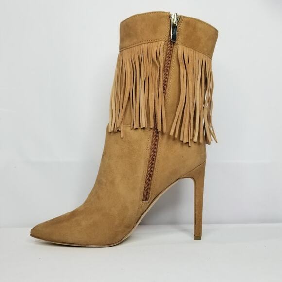 Nine West Women's Pointy Toe Fringed Heeled Fashion Bootie Size 7 NWT - Picture 3 of 7